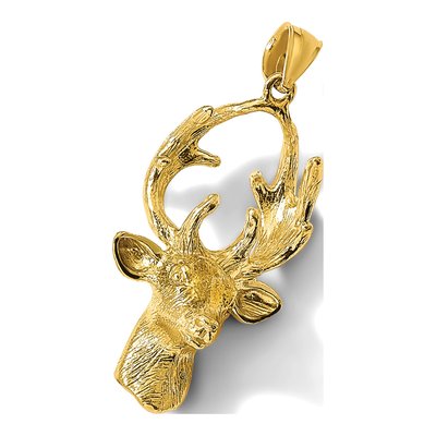 14K Yellow Gold 3-D Deer Head Charm – view 7