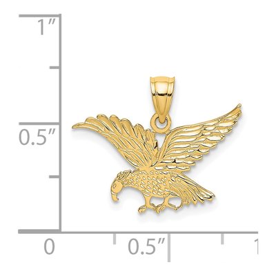 14K Yellow Gold Textured Eagle Pendant – view 4