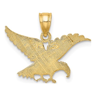 14K Yellow Gold Textured Eagle Pendant – view 5