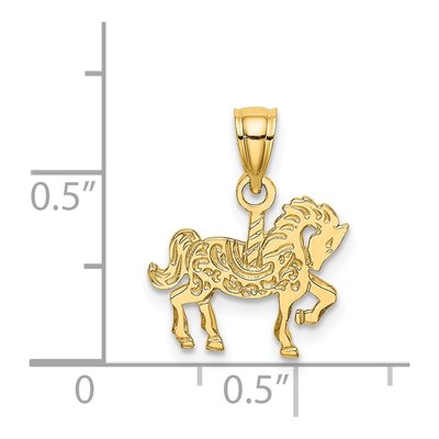 14K Yellow Gold Carousel Horse Pendant – view 4