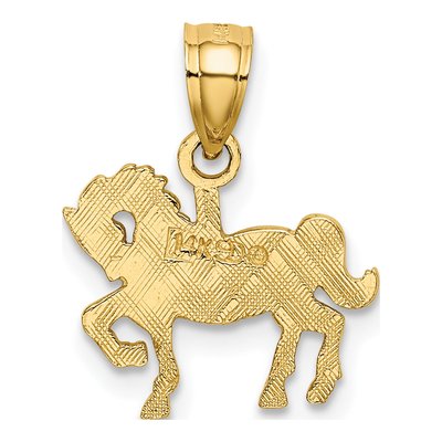 14K Yellow Gold Carousel Horse Pendant – view 5
