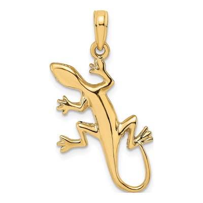 14K Yellow Gold Gecko Pendant