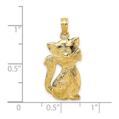 14K Yellow Gold Sitting Cat Pendant – view 4