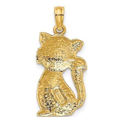 14K Yellow Gold Sitting Cat Pendant – view 5