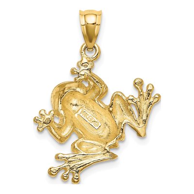 14K Yellow Gold 2-D Frog Sitting Charm – view 4