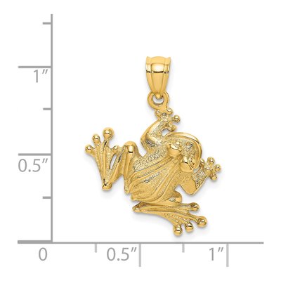 14K Yellow Gold 2-D Frog Sitting Charm – view 5