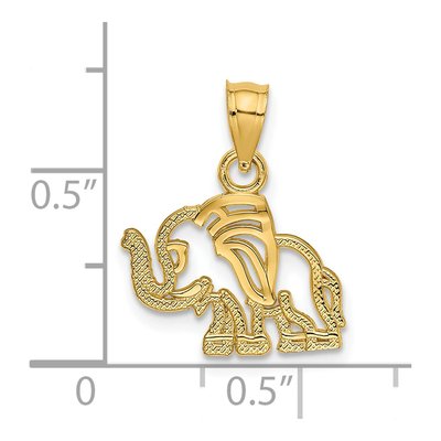 14K Yellow Gold Flat Elephant Pendant – view 4