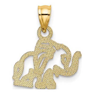 14K Yellow Gold Flat Elephant Pendant – view 5