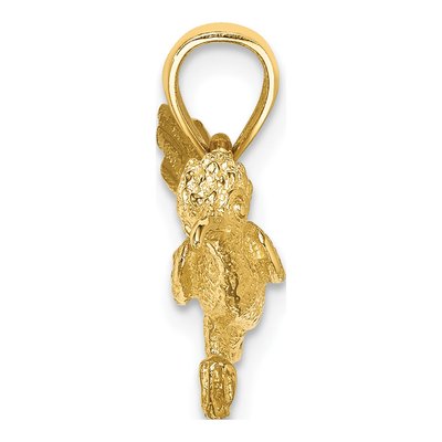 14K Yellow Gold 3D Road Runner Pendant – view 3