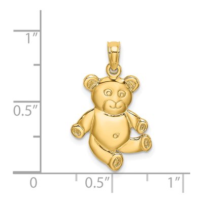 14K Yellow Gold Reversible Teddy Bear Charm – view 4