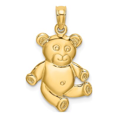 14K Yellow Gold Reversible Teddy Bear Charm