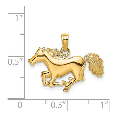 14K Yellow Gold Galloping Horse Pendant – view 4