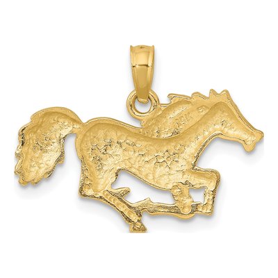 14K Yellow Gold Galloping Horse Pendant – view 5
