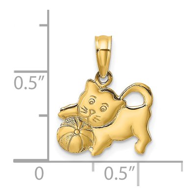14K Yellow Gold 3D Kitten Charm – view 4