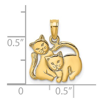 14K Yellow Gold Two Kittens Pendant – view 4