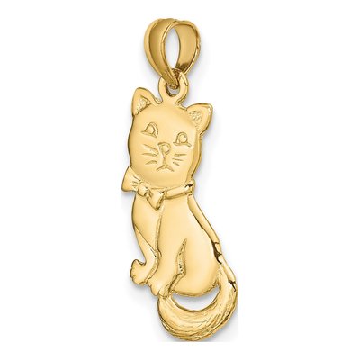14K Yellow Gold Sitting Cat Charm – view 6
