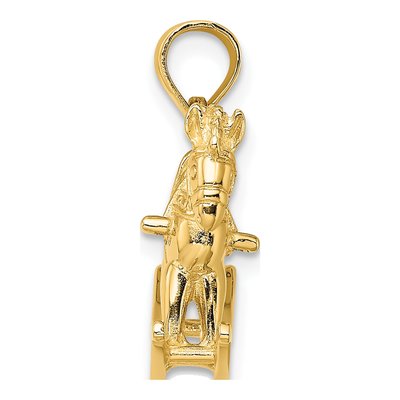 14K Yellow Gold 3D Rocking Horse Charm – view 3