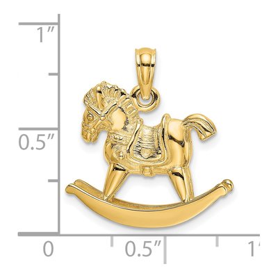 14K Yellow Gold 3D Rocking Horse Charm – view 4