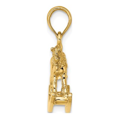 14K Yellow Gold 3-D Rocking Horse Charm – view 3