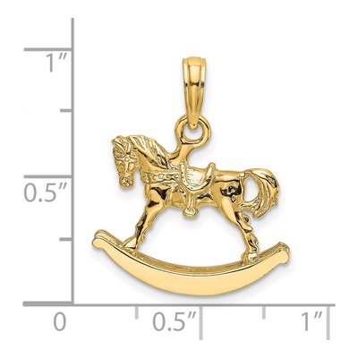 14K Yellow Gold 3-D Rocking Horse Charm – view 4