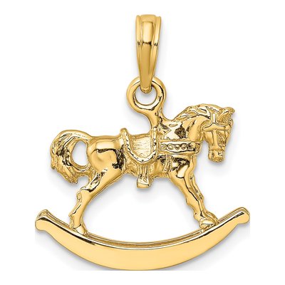 14K Yellow Gold 3-D Rocking Horse Charm – view 5