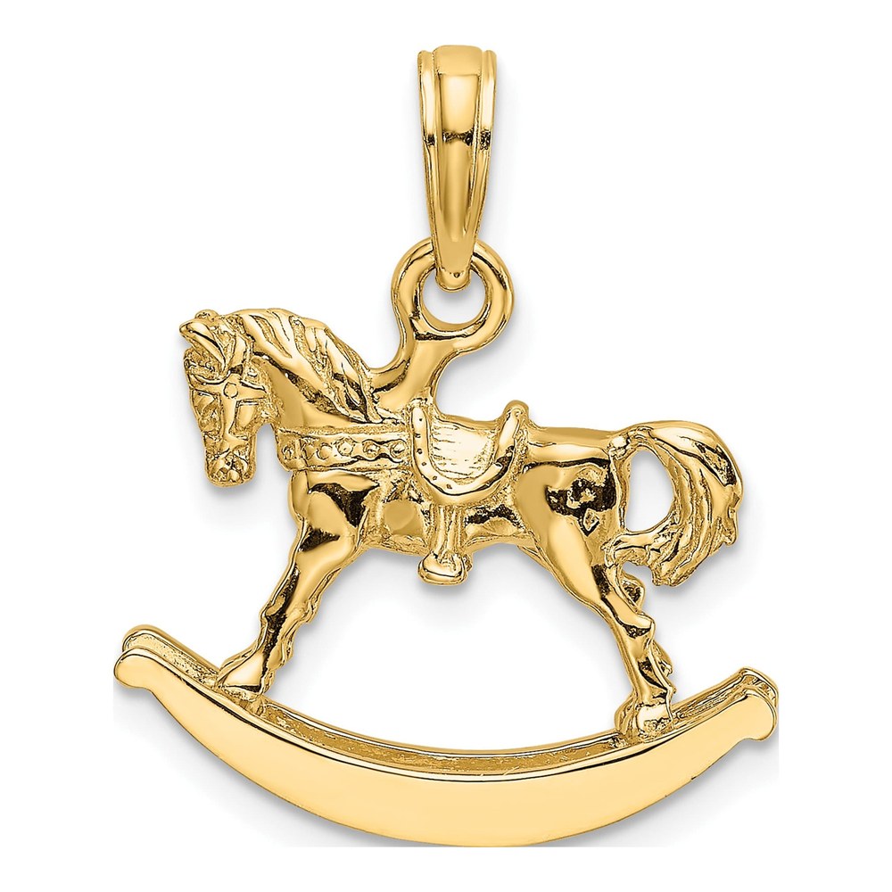 14K Yellow Gold 3-D Rocking Horse Charm