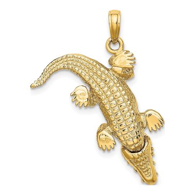 14K Yellow Gold 3-D Alligator Charm – view 4
