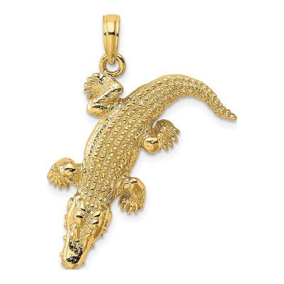 14K Yellow Gold 3-D Alligator Charm