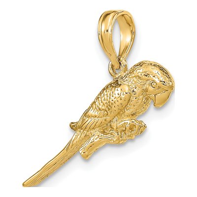 14K Yellow Gold 3-D Parrot Pendant – view 6