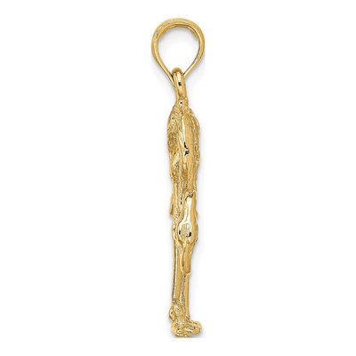 14K Yellow Gold Textured Flamingo Charm – view 3