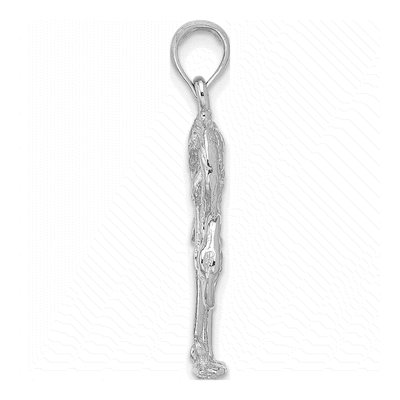 14K White Gold 3D Flamingo Pendant – view 3