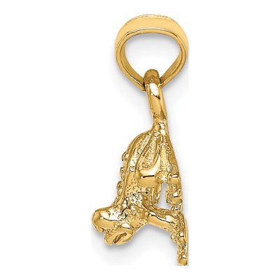 14K Yellow Gold 3D Mini Frog Pendant – view 3