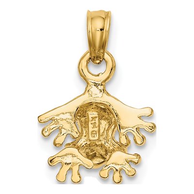 14K Yellow Gold 3D Mini Frog Pendant – view 4