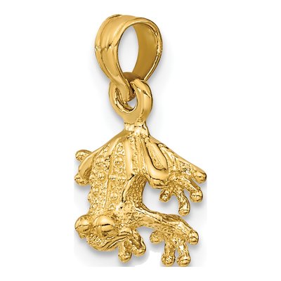 14K Yellow Gold 3D Mini Frog Pendant – view 5