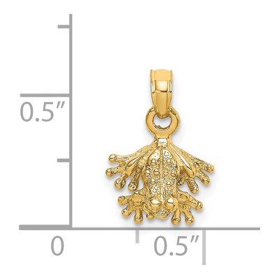 14K Yellow Gold 3D Mini Frog Pendant – view 6