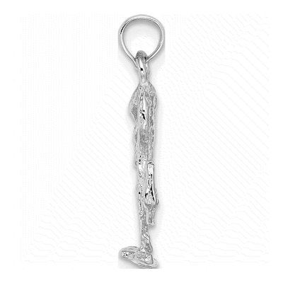 14K White Gold 3D Flamingo Pendant – view 3