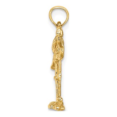 14K Yellow Gold 3D Flamingo Pendant – view 3