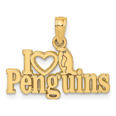 14K Yellow Gold Penguin Pendant