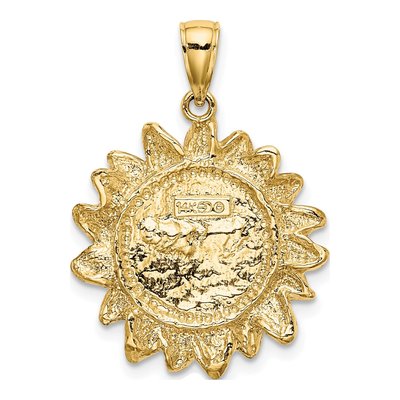 14K Yellow Gold Smiling Sun Pendant – view 4