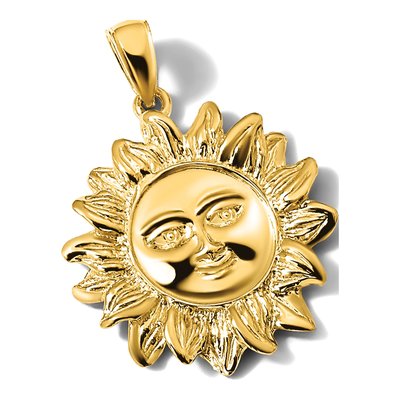 14K Yellow Gold Smiling Sun Pendant – view 5