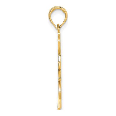 14K Yellow Gold Cut-Out Smiling Sun Pendant – view 3