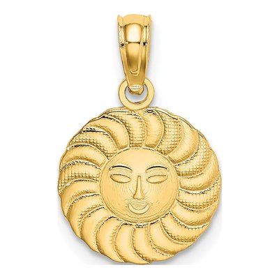 14K Yellow Gold Sun Pendant