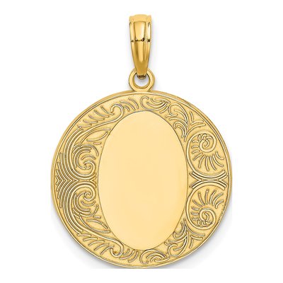 14K Yellow Gold Circle Pendant