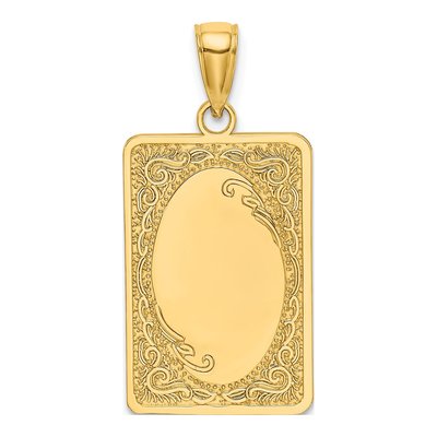 14K Yellow Gold Rectangle Charm