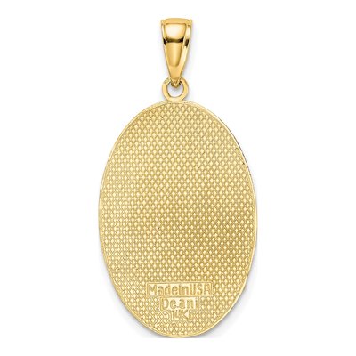 14K Yellow Gold Floral Oval Charm – view 4