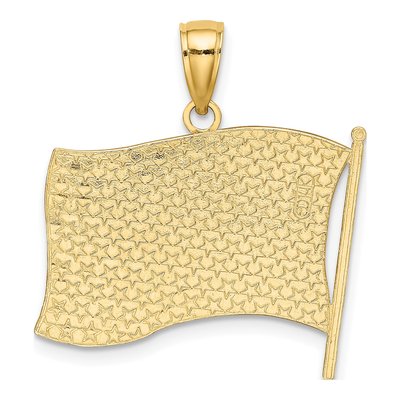 14K Yellow Gold Enameled American Flag Charm – view 5