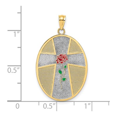 14K Yellow Gold Cross Serenity Prayer Charm – view 4