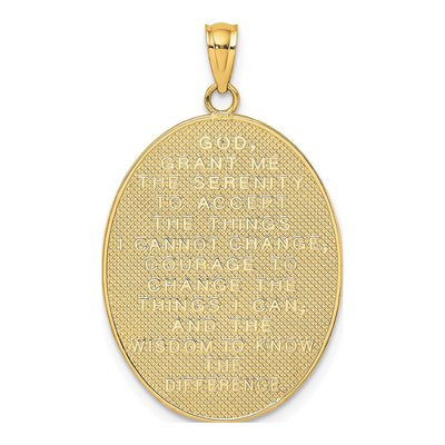 14K Yellow Gold Cross Serenity Prayer Charm – view 5