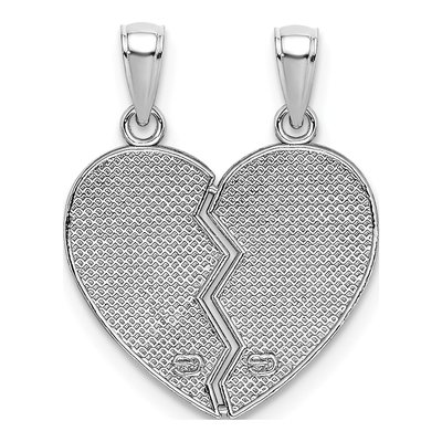 14K White Gold Big-Little Sister Heart Set Charm – view 4