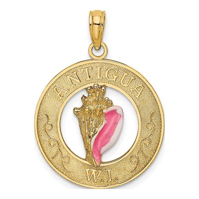 14K Yellow Gold Antigua Conch Shell Charm